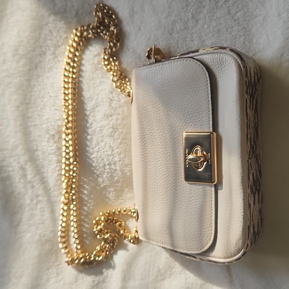 Coach small leather bag with snakeskin
